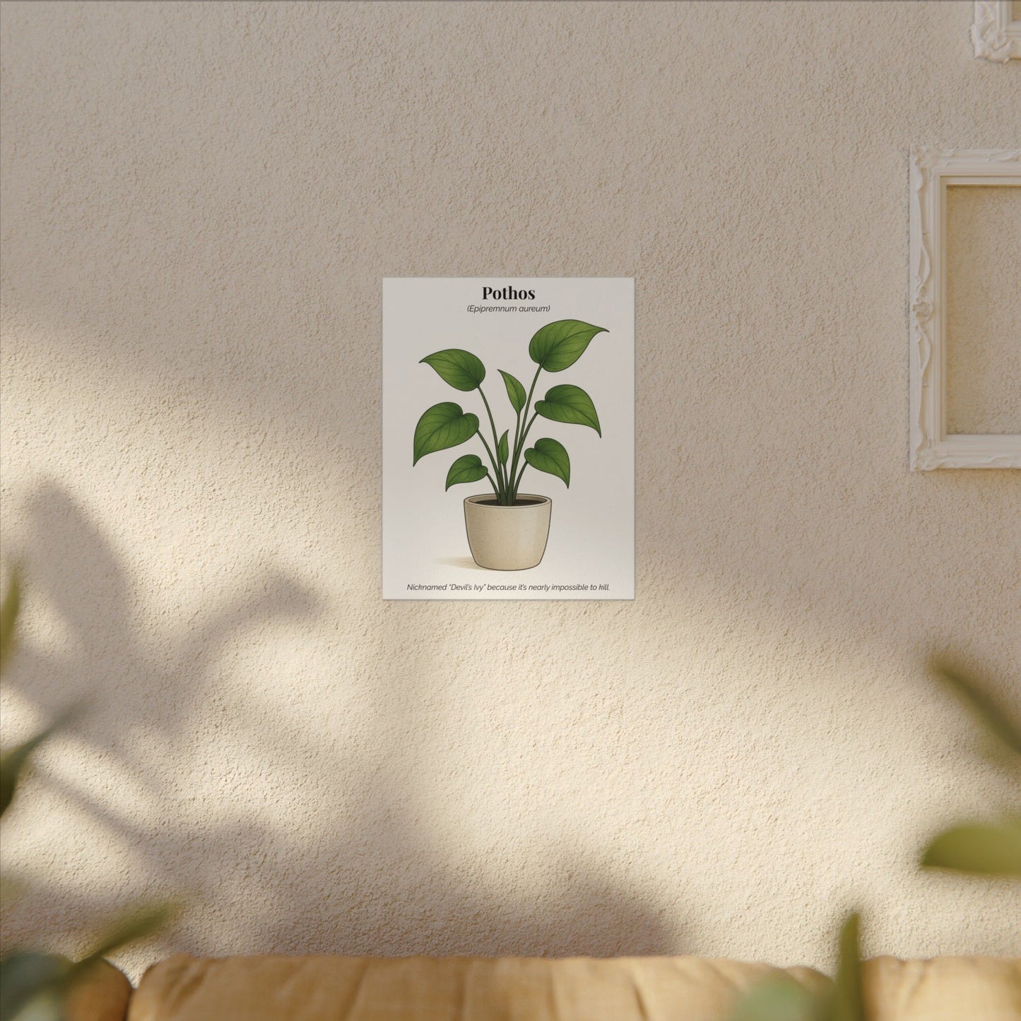 Pothos Plant Wall Art - Matte Canvas Print