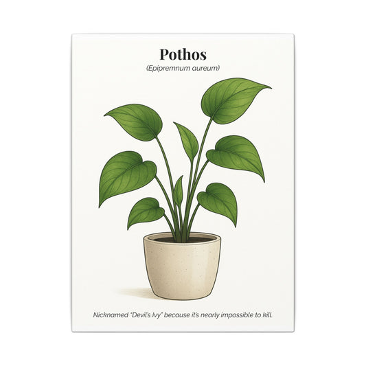 Pothos Plant Wall Art - Matte Canvas Print